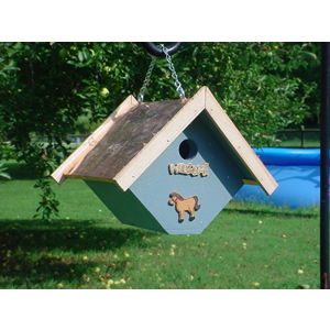 Wren Bird House, Diamond, Colonial Blue, Copper Roof