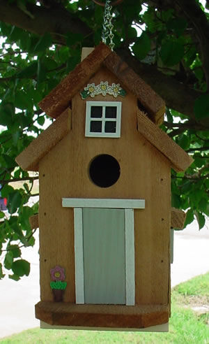 Cedar Bird House - Dove Gray