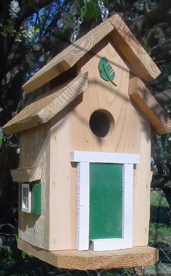Cedar Bird house - Green