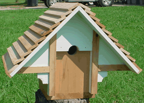 Bird Houses by Mark - Lattice Roof Birdhouse